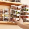 Spice Storage Box with 4/5 Compartments Leakproof Sealed Kitchen Organizer with Transparent Window for Peppercorns Chili Flakes