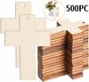 500 Stück Kreuz Holzchips Scheiben Ostern Auschnitte Heimdeko Osterkreuz Kinder Malerei DIY Bemalte Werkzeuge Holzhandwerk