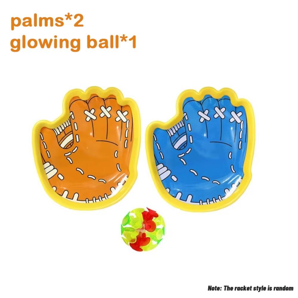 

Luminous Suction Cup Racket Toy Parent Child Interactive Toy Children s Educational Ball Toys 2palms+1regular ball