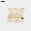 New Fashion Knitted Hat Women Girl Cute Bear Ear Knitted Hat Autumn Winter Warm Hat Couple Hat Elastic Woolen Knitted Hat Black