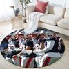 Patriots Players Pattern Round rug,Carpet Rug for Living Room Bedroom Playroom ,Non-slip Floor Mat,Holiday Gifts and Birthday Gifts.