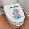 1pc Contemporary Style Cartoon Elephant Wall Sticker, PVC "Please Flush" Toilet Decor, Self-Adhesive Bathroom Decal,Animal Theme