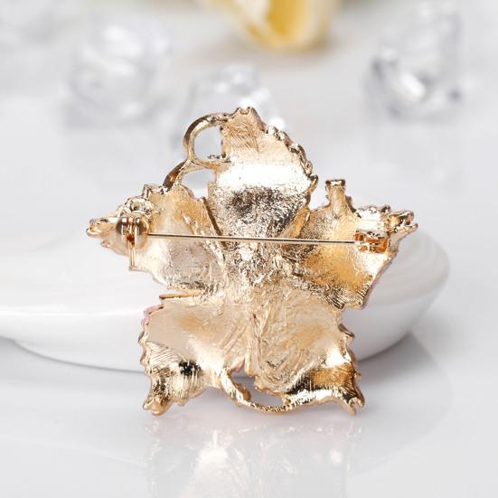 Day Brooch Enamel Flower Design Brooch with Imitation Pearl Rhinestones Inlaid Weddings