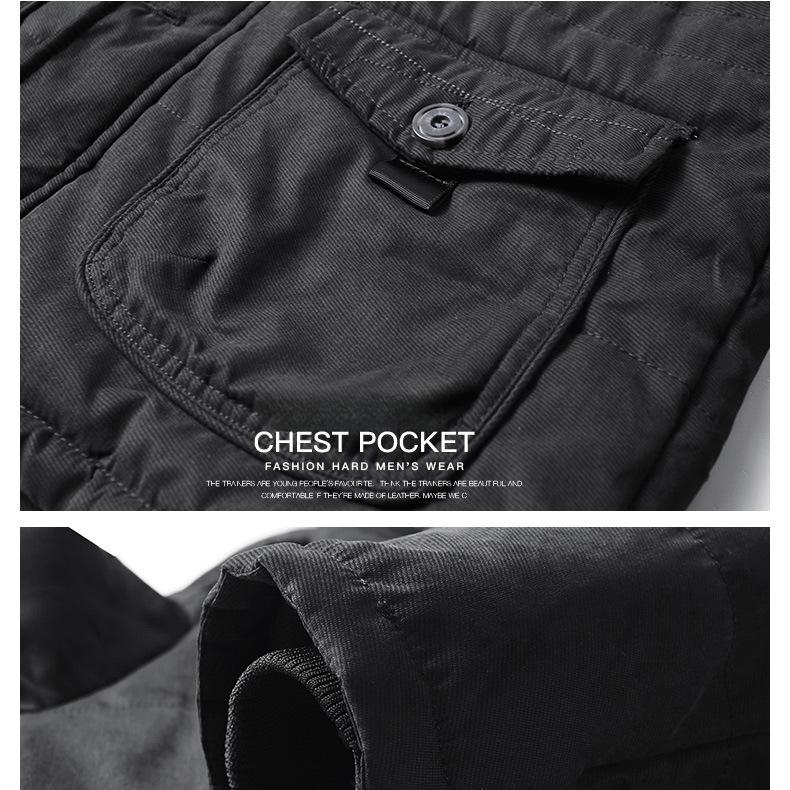 Men's Cotton-padded Jackets, Winter Velvet Thickened Cotton-padded Jackets, Men's Mid-length, Large Size, Men's Cotton-padded Jackets