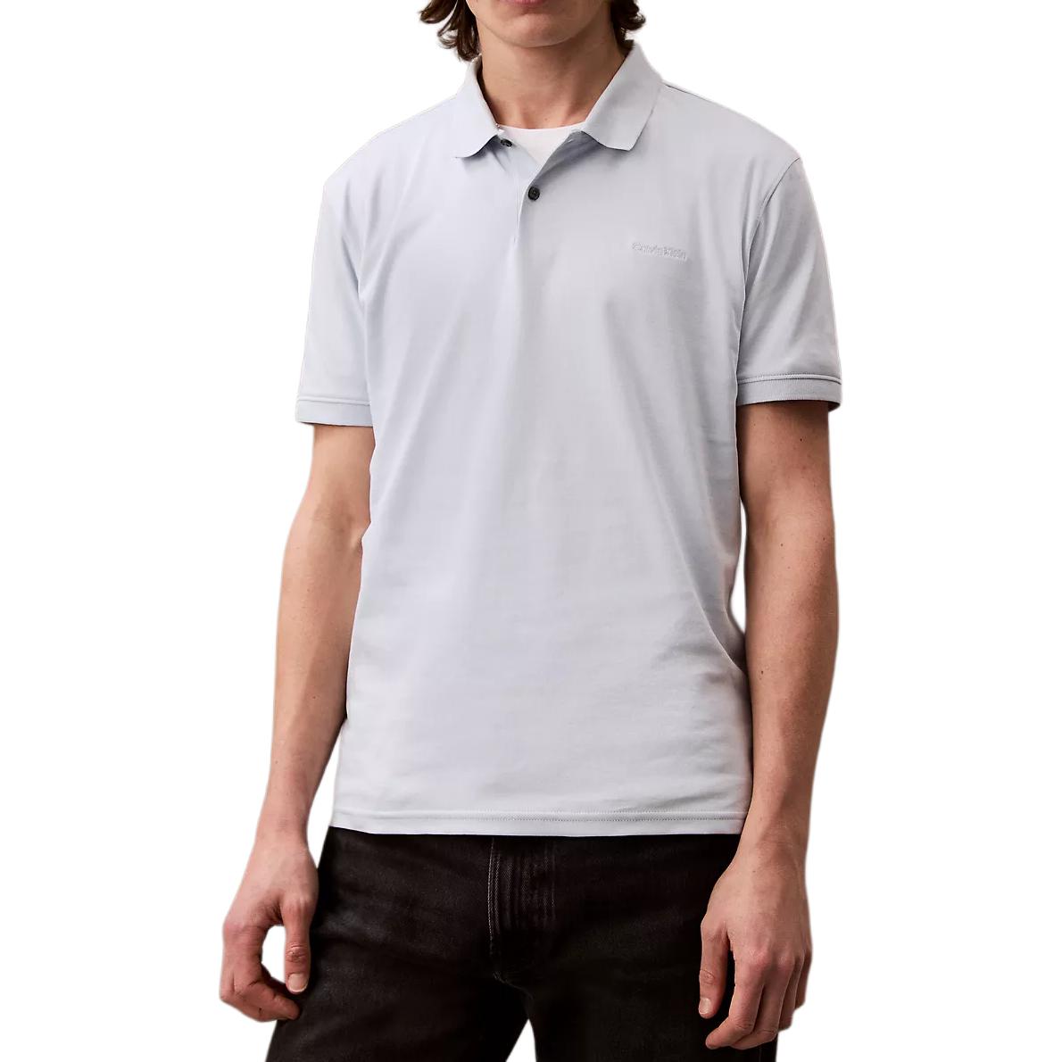 

Calvin Klein Minimalist Comfortable Versatile Split Hem Solid Color Short Sleeve Polo Shirt Men tops 40BC236-CIQ S
