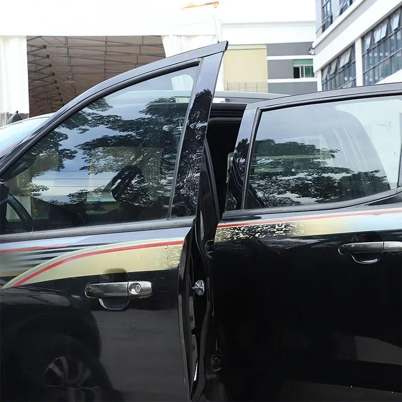 AJU1 For Ford Ranger Wildtrak T7 T8 2015-2021 PC Black Car Window Center Pillar Decoration Stickers Car Accessories