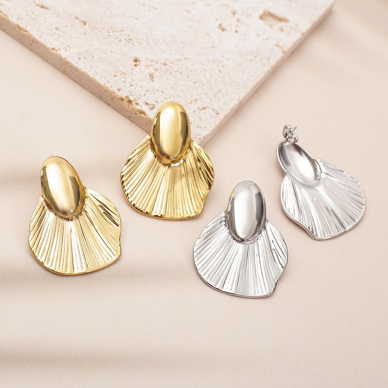 Exquisite Irregular Leaves Texture Flowers Dangle Earring for Earring Luxury Creative Polygonal Geometric Jewelry Girl Gift