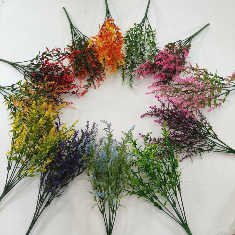 Lifelike Artificial Lavender Fake Flower Safe BPA-free Plastic Faux Plant 34cm 1Pcs for Wedding Home Coffee Table Decor