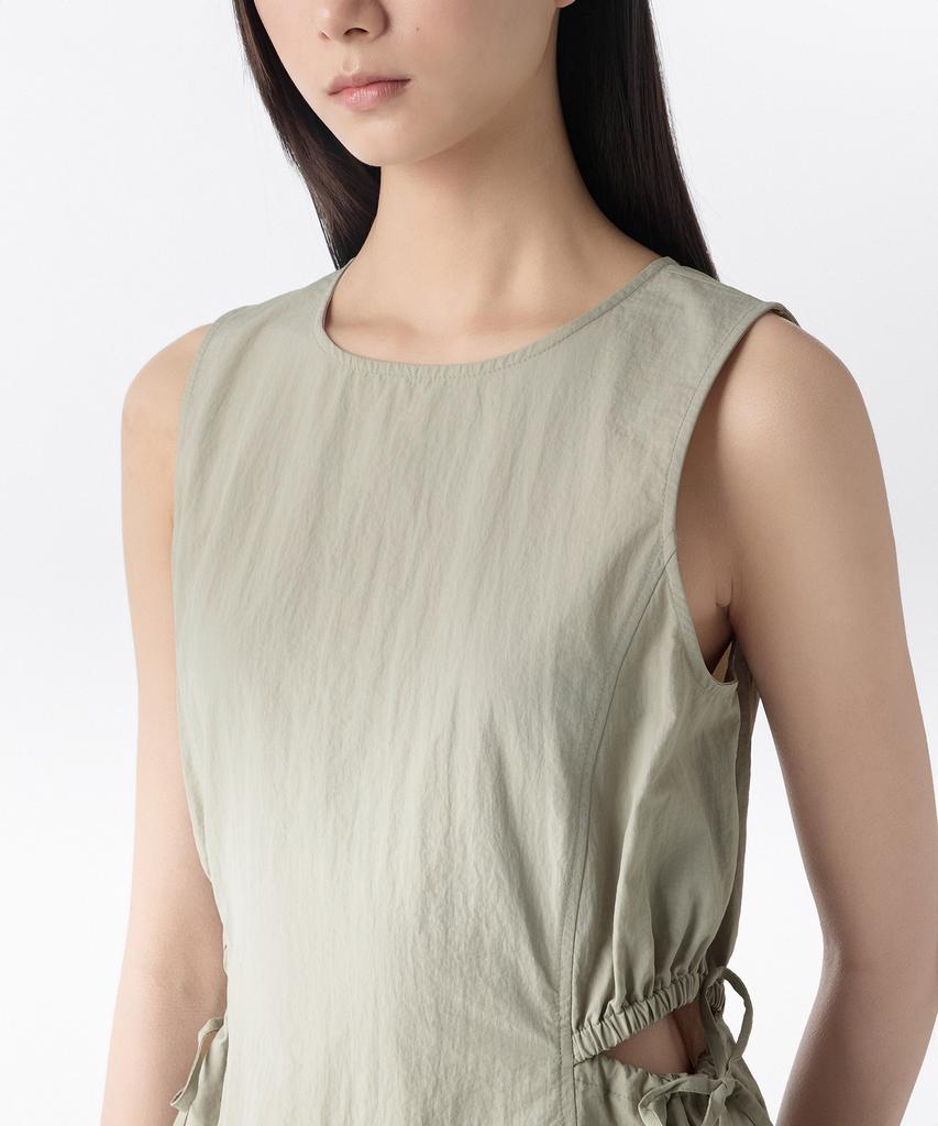 Musinsa Standard Woman Women'S Nylon Cutout Long Dress [Grayish Beige]