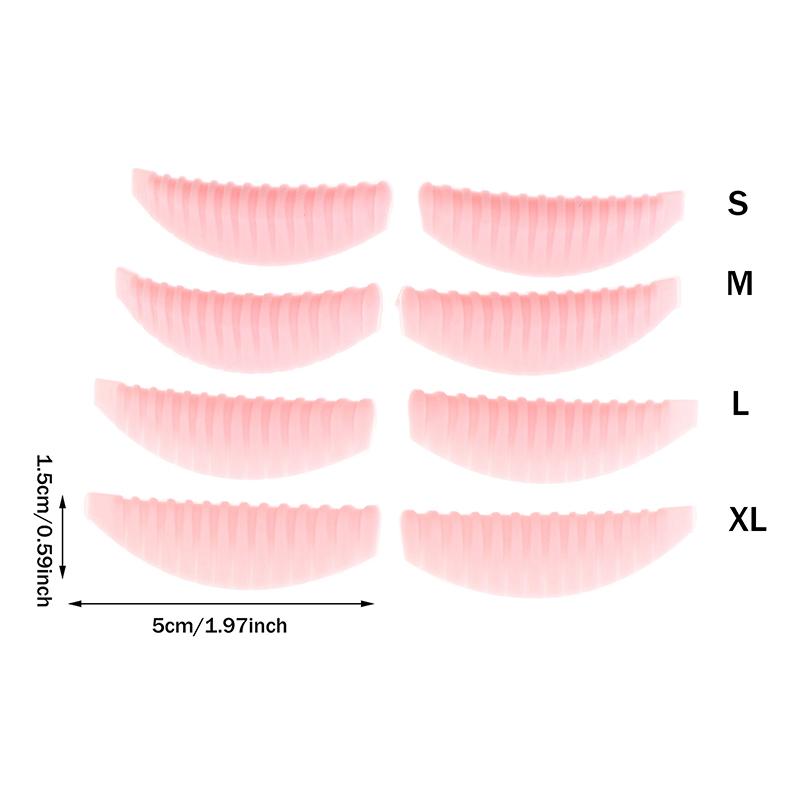 4 Perechi Tampoane Reutilizabile pentru Lifting de Gene Silicon Lamination Pad Tije Permamentare cu Striații Verticale Instrument Machiaj Curler Extensii Gene 3D