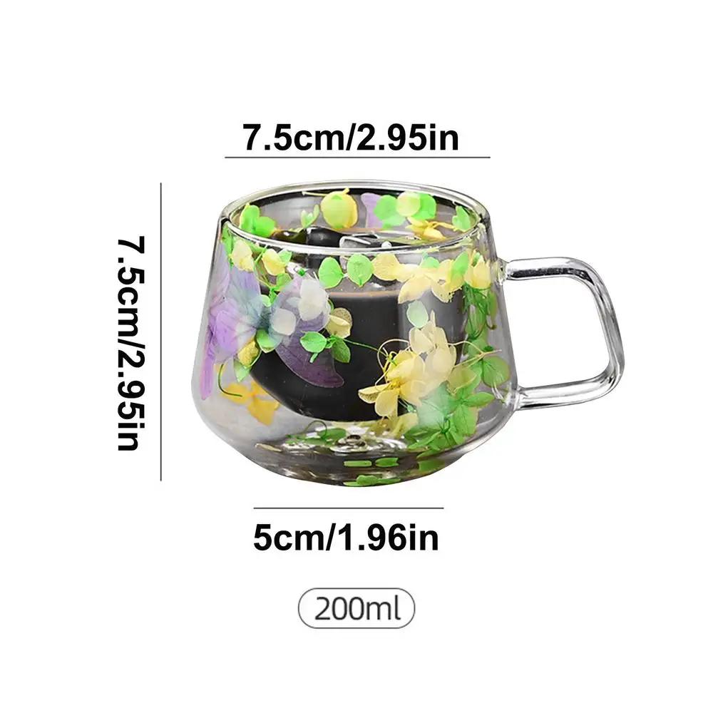 

200 мл Кружки для кофе из прозрачного стекла с двойными стенками для горячих и холодных напитков, чашки для капучино, латте, эспрессо, сувенирные чашки с высоким внешним видом 200ml