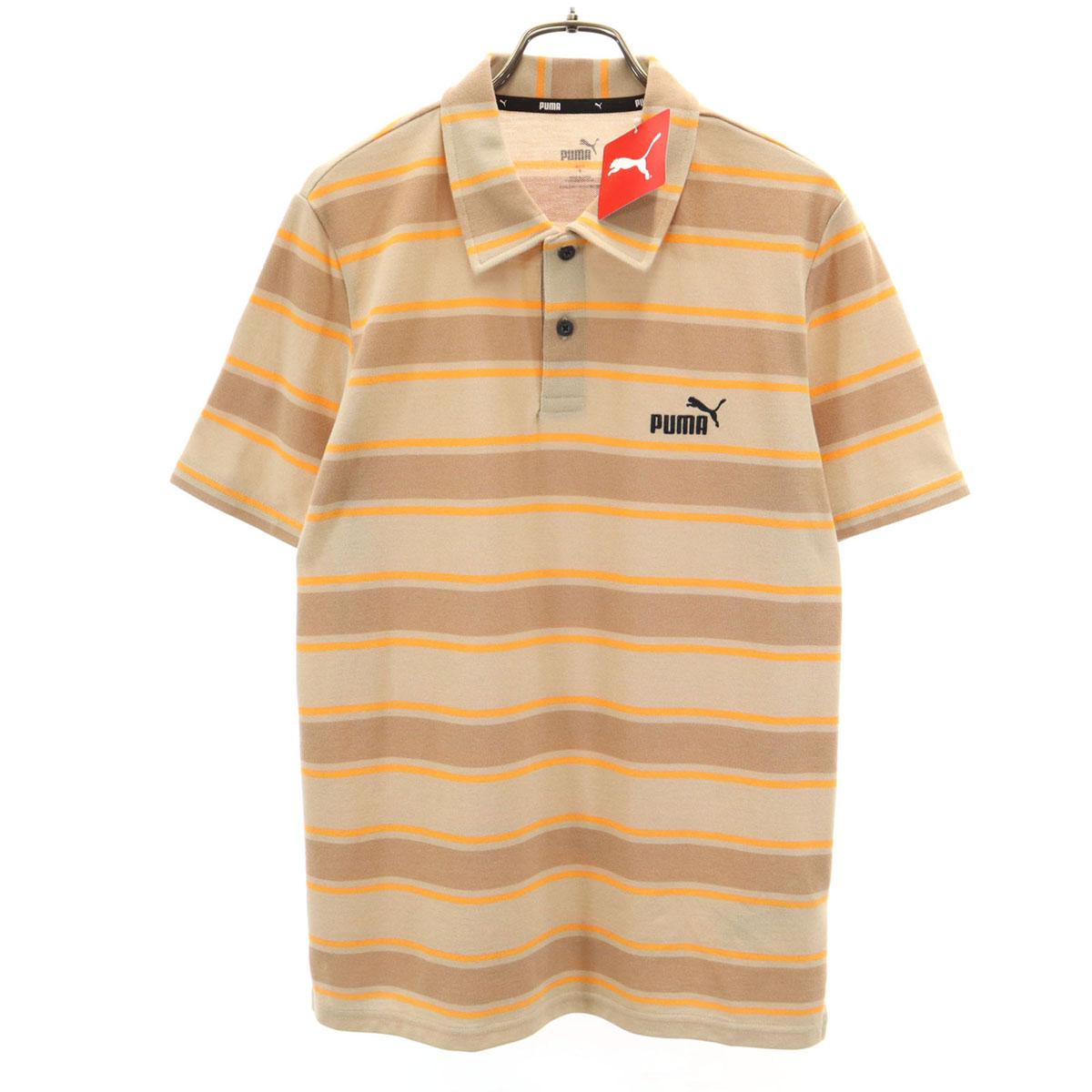 

PUMA Border Pattern Short sleeve Polo shirt S beige Men s Used