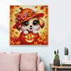 DIY Full Drill Diamond Painting Canvas Cute Puppy In Pumpkin Pattern Creative Craft Kit for Modern Home Decor and Wall Art Gift