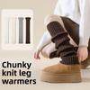 Autumn and Winter Knitted Sock Covers, White Socks, Women's Spring and Autumn Calf Snow Boots, Leg Covers, Warm and Thick