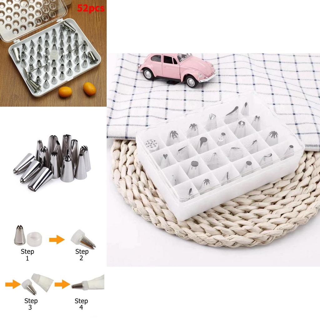 Korean Style Icing Nozzles Kit With Stainless Steel Tips For Cake And Cookie Decoration