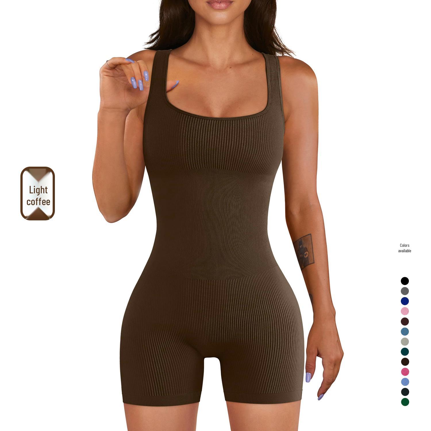 

Женский нюдовый быстросохнущий летний фитнес-комбинезон для йоги Medium