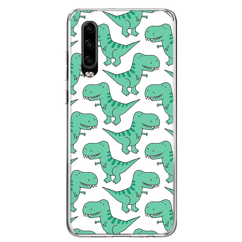 Cute Dinosaur Baby Fashion Cover Phone Case For Huawei P30 P20 P10 P40 P50 Pro Mate 20 40 30 10 Lite Popular Fundas Art Gift