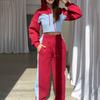 Suéter Roupa Feminina Europeia e Americana 2025 Primavera Nova Moda Jaqueta com Capuz Calça Casual Confortável Conjunto Versátil