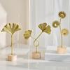 Flower Wrought Iron Ornaments Metal Art Ginkgo Leaf Ornament  Scandinavian Style