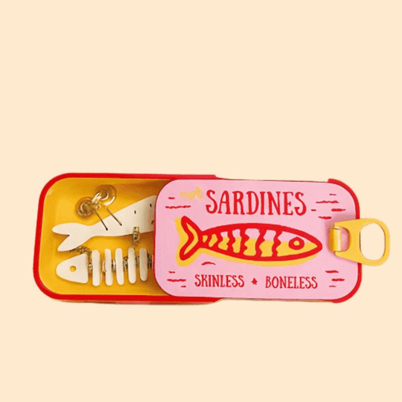 Sardine Tin Jewelry Box 3D Printed Necklace Earring Storage Box Easy Open Lids For Crafts & Packaging Storage