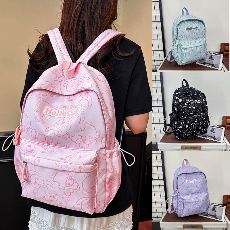 New niche lightweight backpack simple printing cute middle school student schoolbag leisure travel large capacity backpack