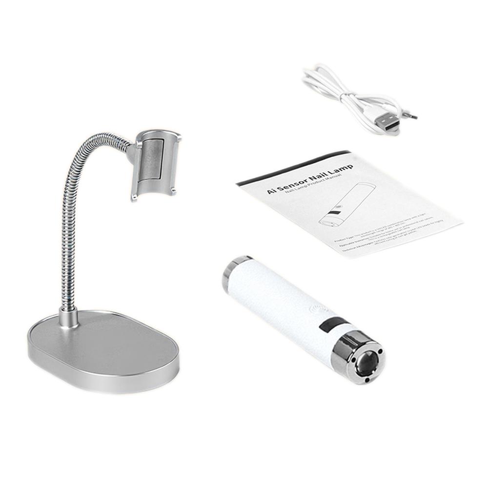 Portable UV Nail Lamp Handheld Stand USB Rechargeable Gel Nails Lamp With Flexible Hose LED Therapy Light Nail Art Tools
