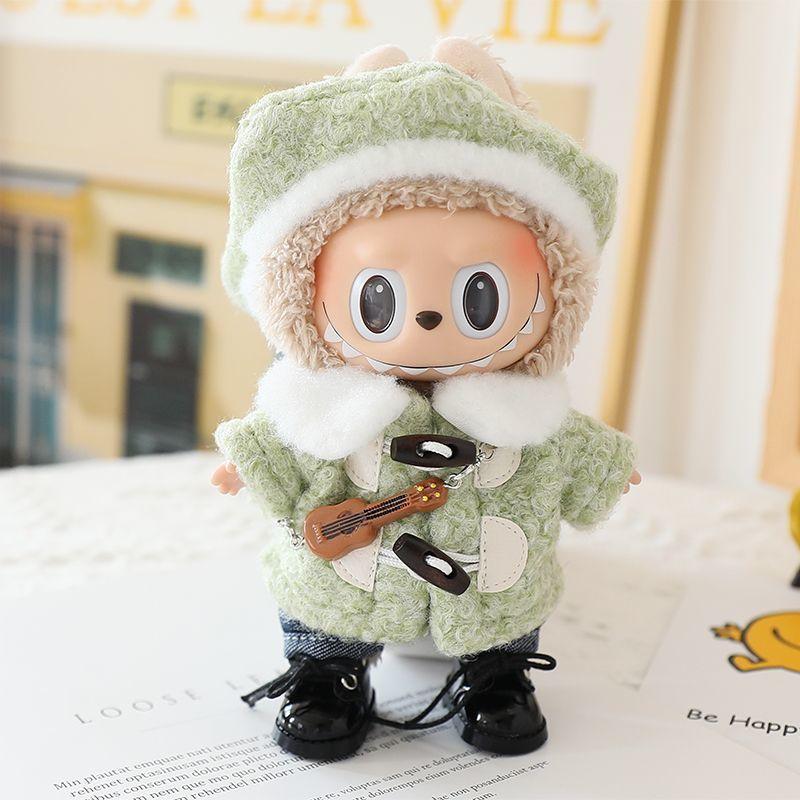 

Кулон-сюрприз Labubu Macaron Одежда Сидящая Вечеринка Лабубува Одежда Берет Пальто only clothes