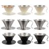 Coffee Filter Cone Stainless Steel Hand Drip Pour Over Coffee Funnel with Spiral Ribs Dishwasher Safe V-Shaped Coffee Filter for Most Coffee Makers