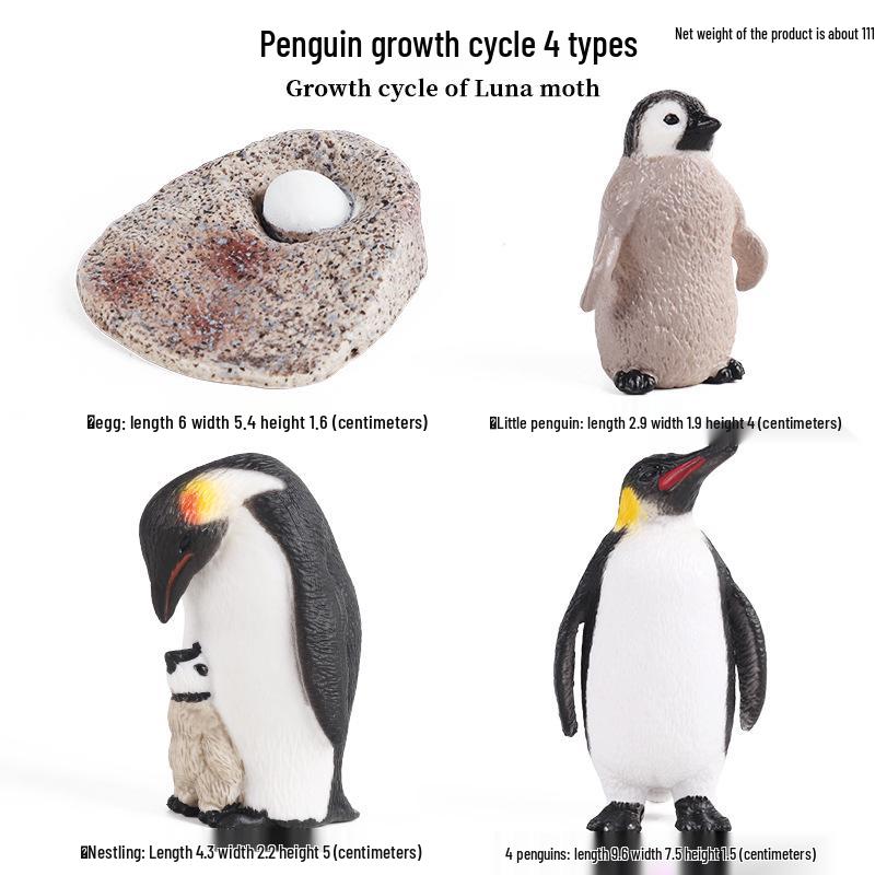 Polar Wildlife Animal Model Toy Set: Polar Bear & Penguin