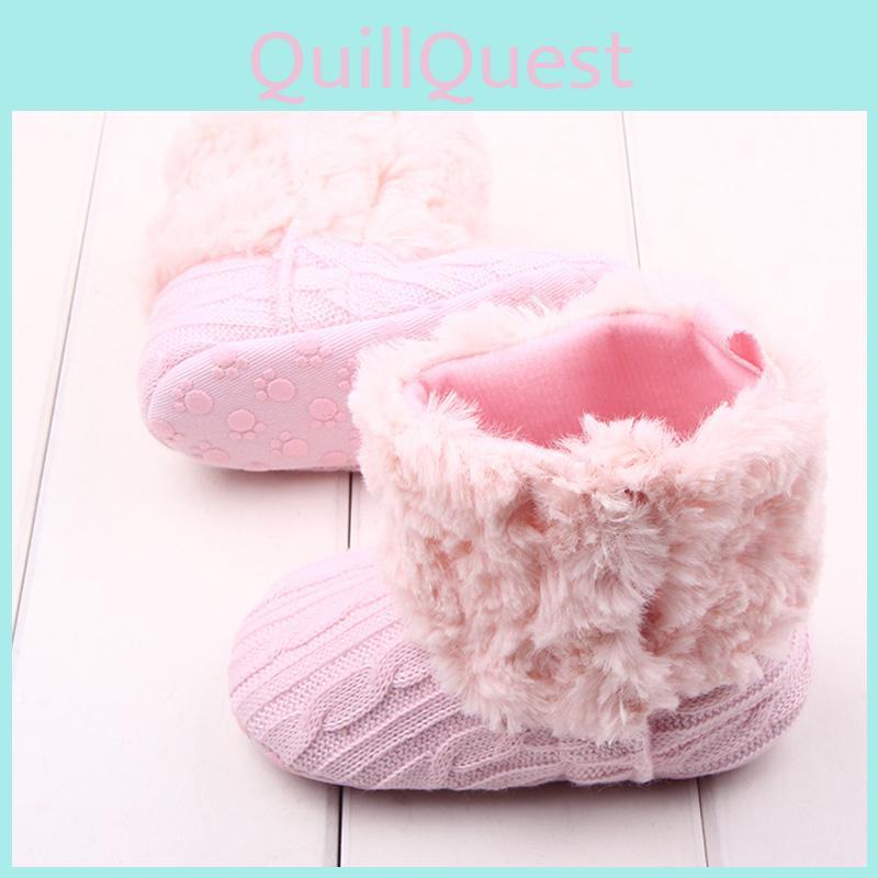 Gemütliche Neugeborenen Baby Jungen Mädchen Schneestiefel mit gestricktem Obermaterial für 0-18 Monate