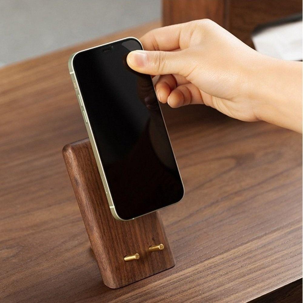 Vintage Desktop Phone Holder Wooden Small Tablet Holder Lazy Phone Stand  for Mobile phone Storage