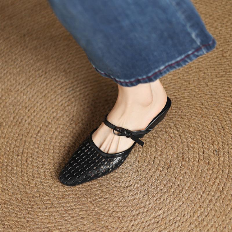 New summer bag head slippers cover one pedal sandals rubber soft sole size women's shoes casual flat slippers