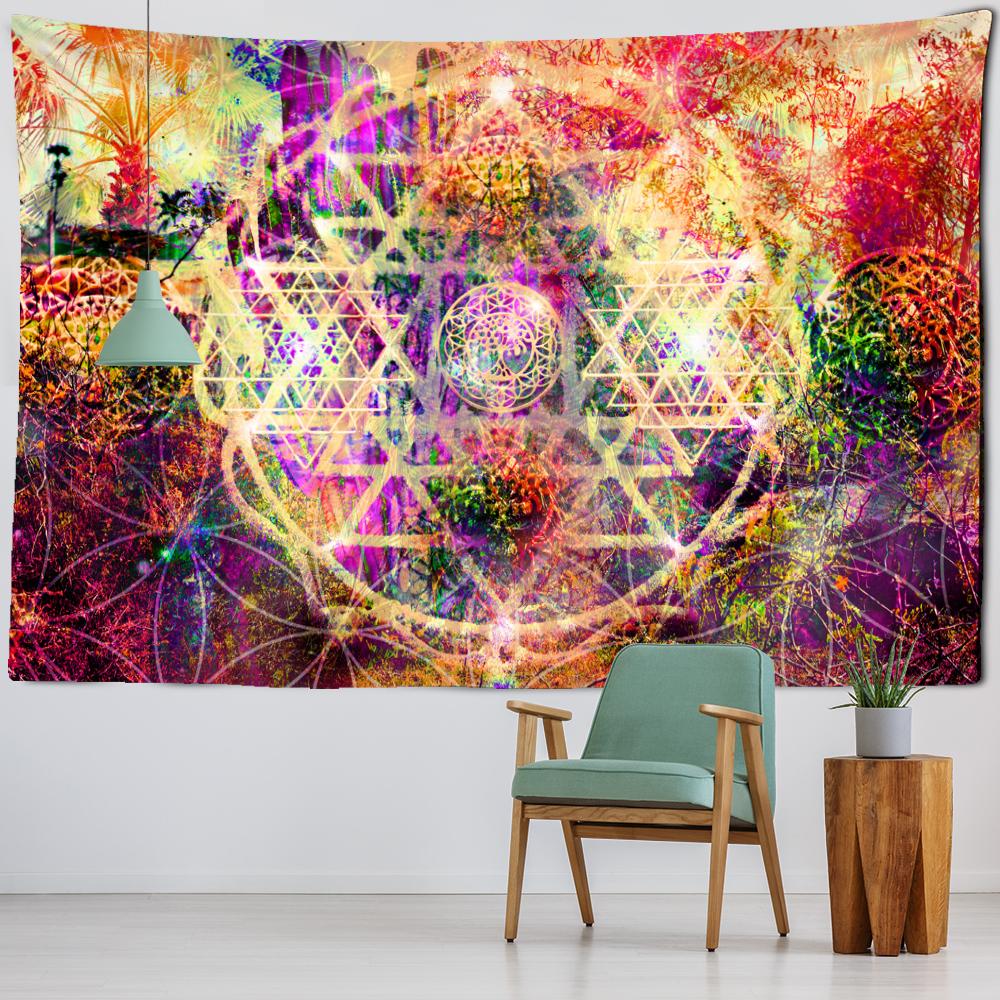 Indian Mandala Flower Tapestry Wall Hanging Bohemian Decoration Psychedelic Hippie Exotic Theme Bedroom Living Room Decoration
