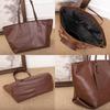 Dou Xiaozhu Retro Soft Leather Large Tote Bag