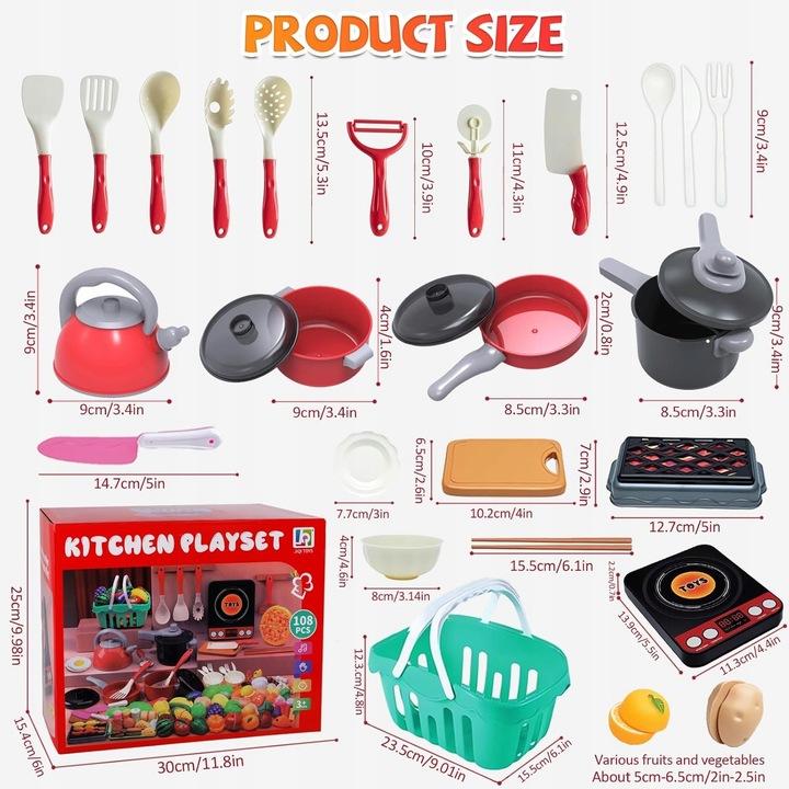 zestaw kuchenny DLA DZIECI DO ZABAWY kuchnia 108 elementow