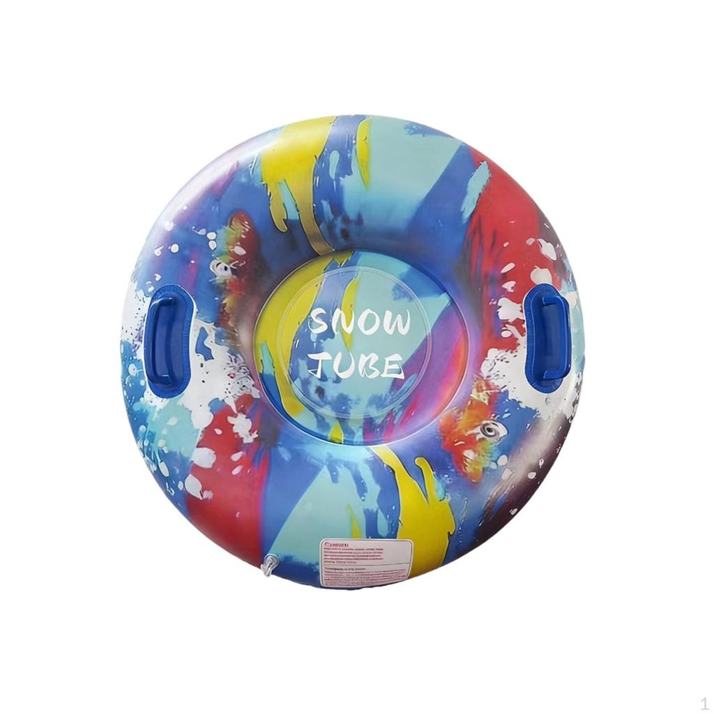 Inflatable Snow Tube Sled PVC Anti Tip Thickened Wear Resistant Skiing with Handles