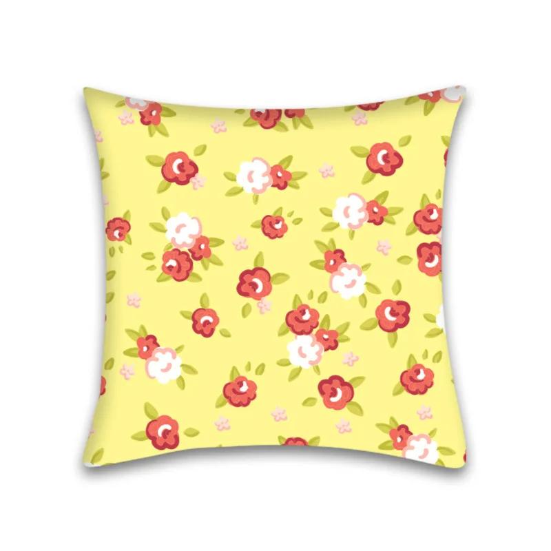 Kissenbezug Heimdeko Sofa Rote Blume Quadratische Dekoration