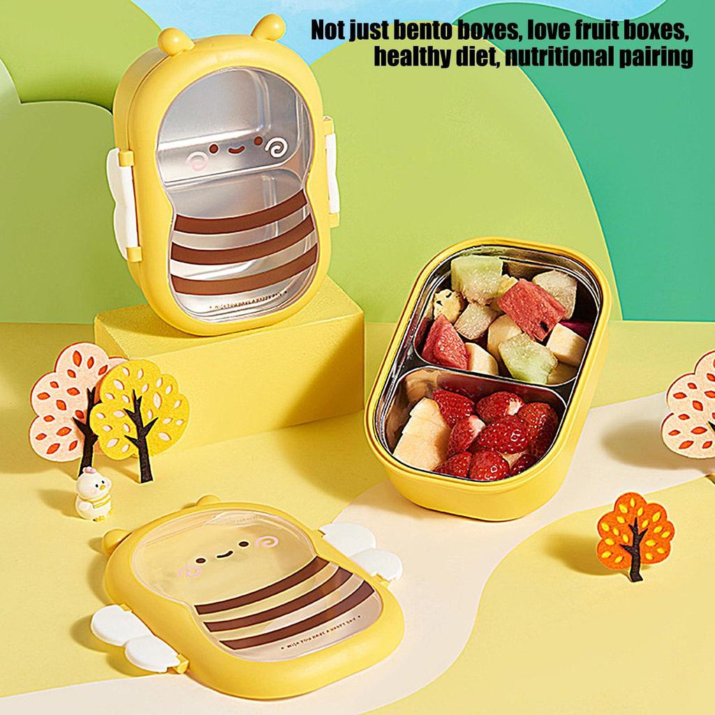 Leak-Proof Stainless Steel Lunch Box With 2 Compartments Durable Easy-Clean Bento Container For Students & Office Workers