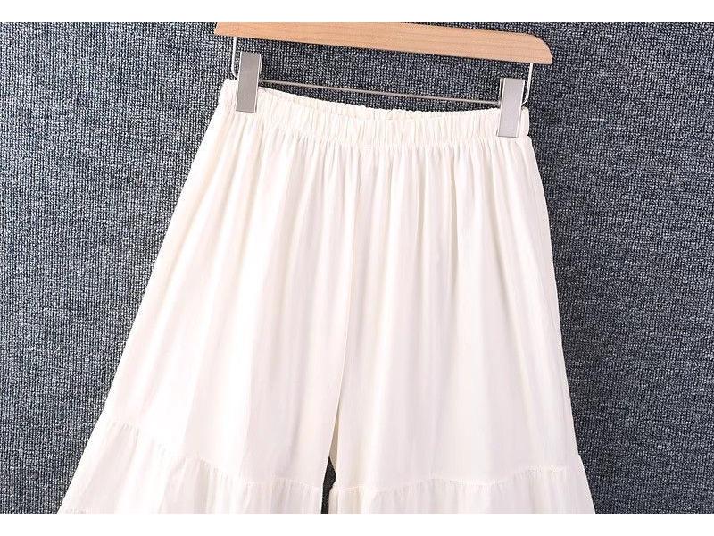 Chiffon Wide-Leg Lace Patchwork Pants - Women's Summer Qipao Style