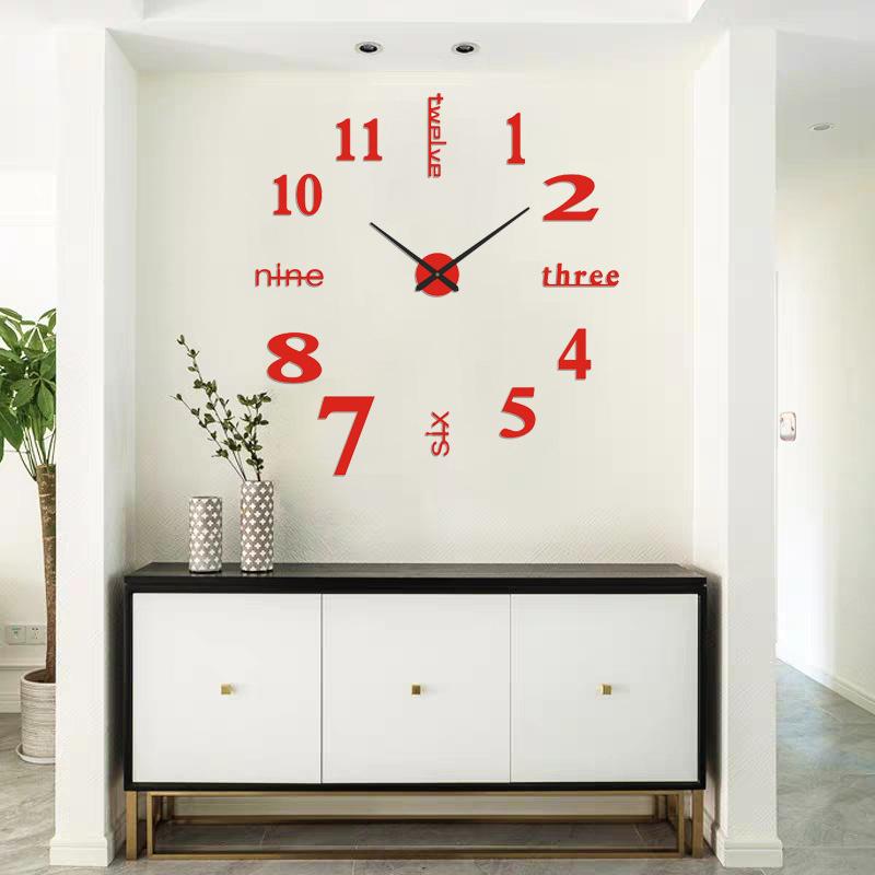 

Nordic Modern Simple Digital Diy Creative Wall Clock Personalized Acrylic Clock Wall Living Room Decoration Quartz Clock mirror silver