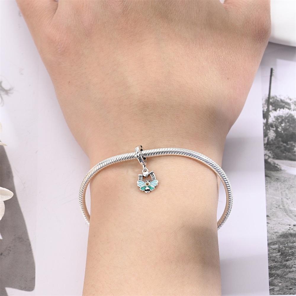 Original Copper Charms Luxury Heart Animal Blue Bee Flower Beads Fit Bracelet Diy Women Making Delicate Gift