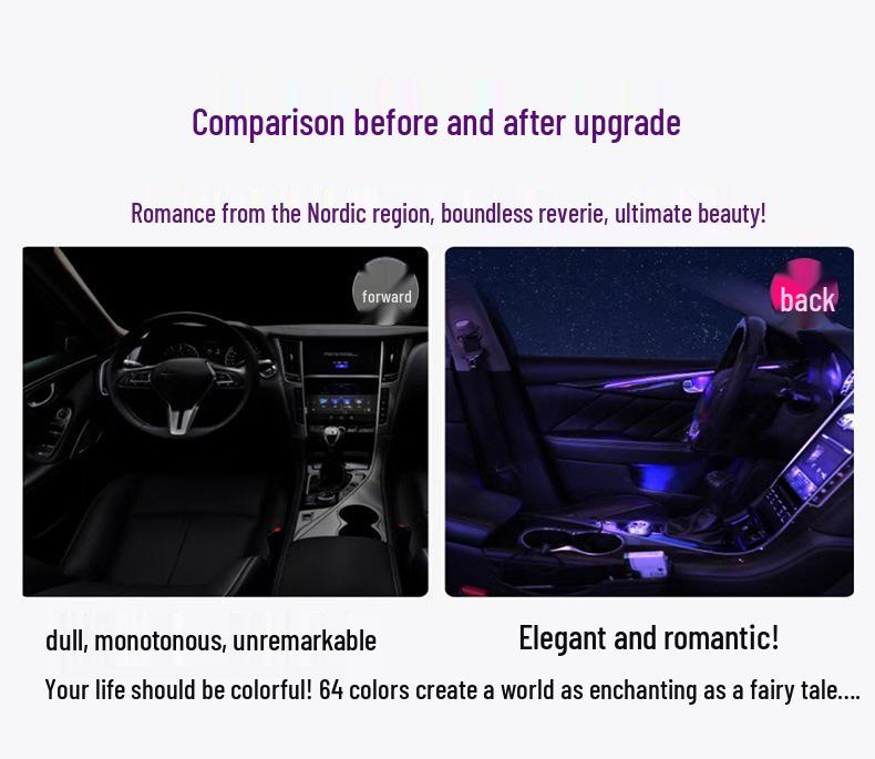 Compatible with Infiniti Q70/Q50L/QX50/QX60 Ambient Light Upgrades with Dynamic Color Effects