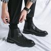 Men’s Motorcycle Boots Retro Street Style Dress Chelsea Boots Tuxedo Wedding Brown Men Ankle Boots