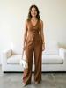 Elegant Women's V-neck Vest & Long Pants Summer Two-piece Set