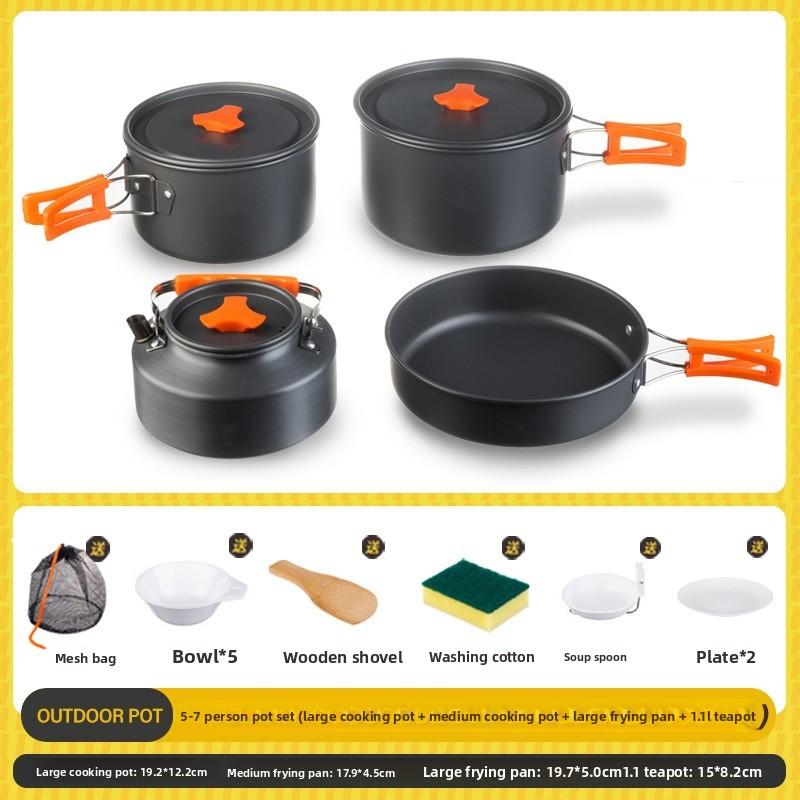 Almacenamiento Plegable Set de Picnic al Aire Libre Olla Hervidor Sartén Olla para Sopa Estufa Bolsa de Almacenamiento Adaptador Suministros