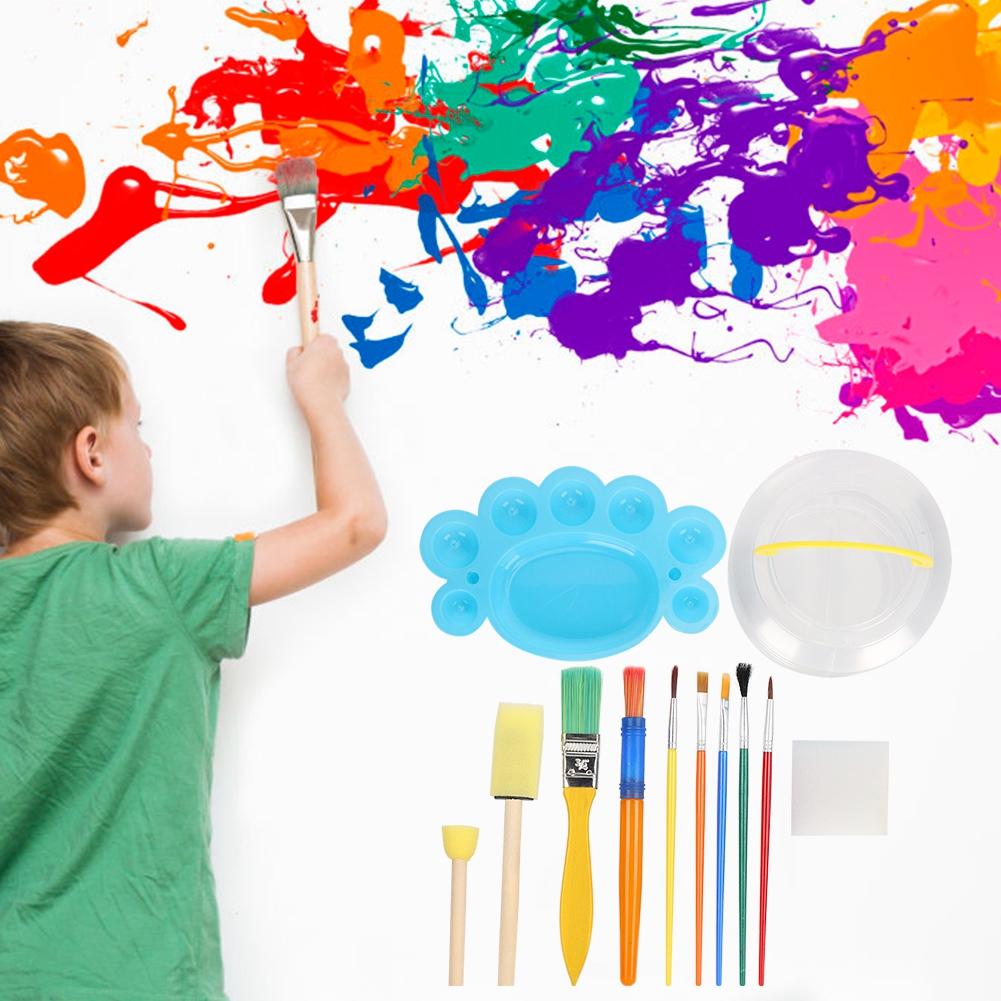 YS8011 Conjunto de Pintura Infantil DIY Grafite Pincel de Belas Artes Paleta Balde Brinquedos de Desenho