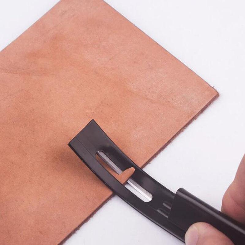 Kituri de siguranță metalice cu piele pentru bizotat Instrument de tăiat DIY Lamă de schimb Subțierea Artizanat din piele Skiving Negru Argintiu