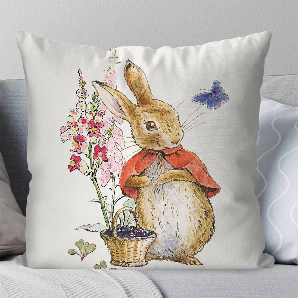 Novel By PPeter Rabbit Pillow Case Fashion Square Pillowcase Bedroom Sofa Room Ins Decoration Leisure