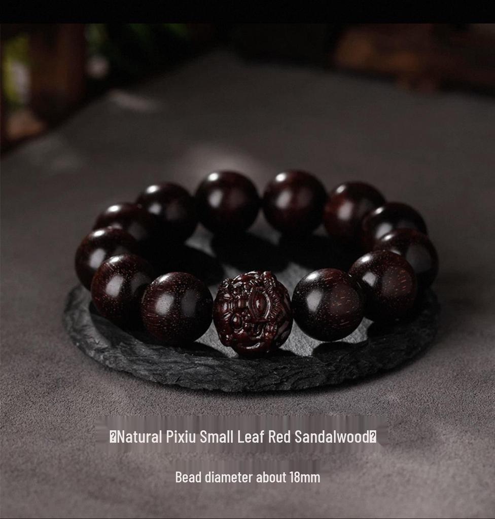 Men's Red Sandalwood Pixiu Beaded Buddhist Bracelet Gift