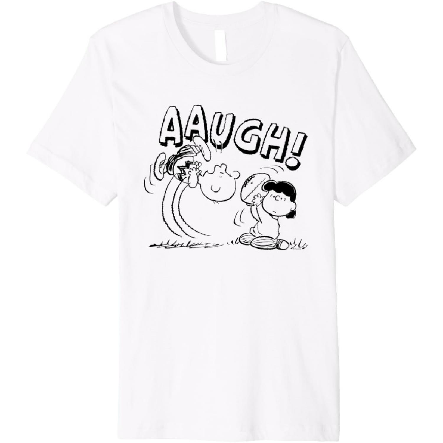 Peanuts - Charlie Brown Lucy Football Kick Aaugh Premium T-Shirt(1) S
